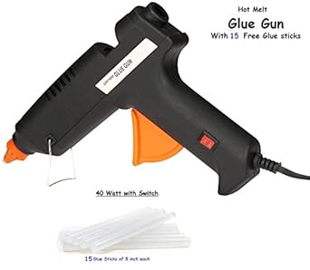 UNIGEAR TekBond 40 Watt Hot Melt Glue Gun with On Off Switch Free 15 Glue Sticks