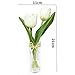 EBUYOM Mini Artificial Flowers Tulips Bouquet in Glass Vase, Home Decor Ornament Wedding Decoration (White)