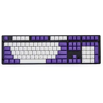 Qisan PBT Keycaps 108 Key Cherry Profile Keycap Set Dye-subbed for 61/87/104/108 MX Switches Mechanical Gaming Keyboard (Ultra Violet Color)