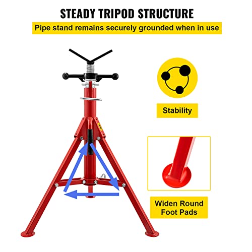 VEVOR HeavyDuty Pipe Stand Adjustable Folding Pipe Jack Stand Sturdy
