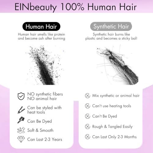 EINbeauty Crochet Human Hair 18 Inch Burmese Curly Crochet Hair 80strands 100g Pre-separated Feather Crochet Human Hair Invisible Crochet Hair Extensions Natural Black 1B#