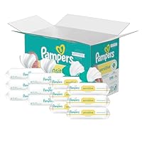 Pampers Sensitive Baby Wipes, Water Based, Hypoallergenic and Unscented, 8 Flip-Top Packs, 4 Refill Packs (1008 Wipes Total)