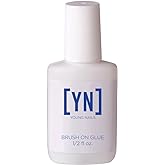 Young Nails Brush On Quick Dry Nail Glue - Strong Adhesive for Press Ons, Artificial Nail Tips, Best Nail Bond for Fast Application, Easy Fake Nails