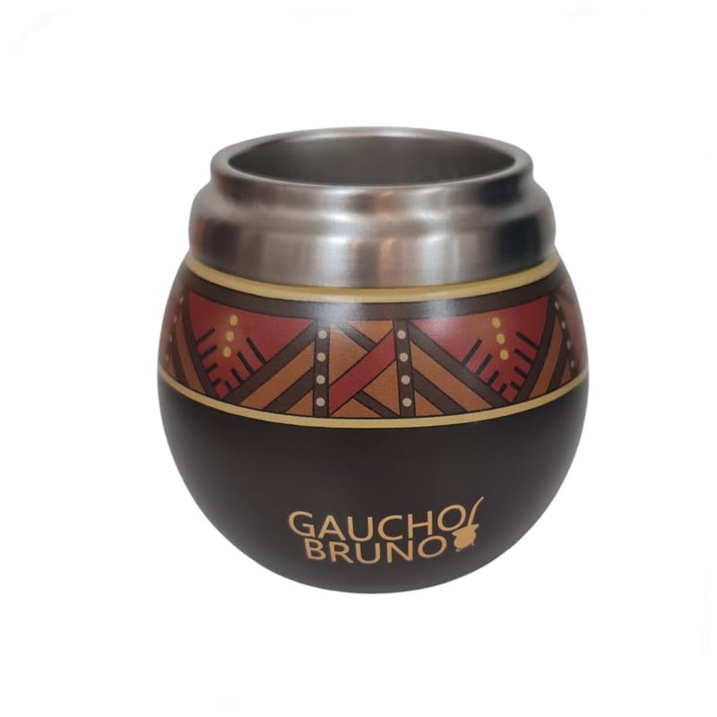 Gaucho Bruno - Stainless Steel Thermal Mate for Drinking Yerba Mate | Easy to Clean | Comfortable to Hold | Maintains Drink Temperature | Delightful Design to Look Like a Natural Gourd