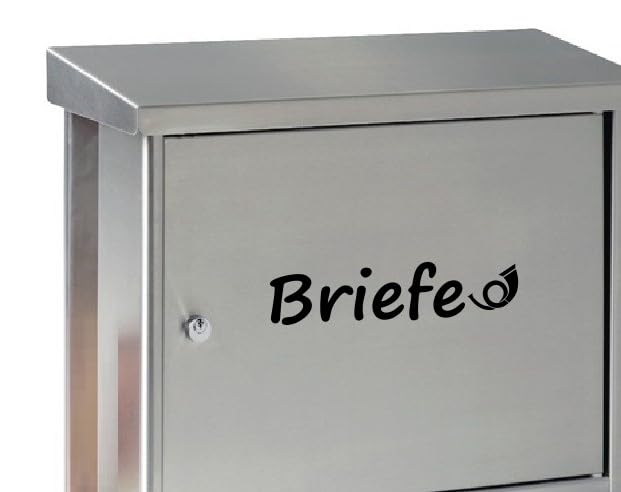 Verkauflade by Chr/Su Posthorn Letterbox Sticker (Silver) (10 cm) - Weatherproof, Plastic, Traditional Style, Sticker, Decorate Walls, Glass, Metal