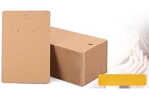 Sturdy Jewelry Display Cards Earring Necklace Holder 3.5 x 1.96 Inch Craft Packaging Brown 50pcs
