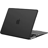 BlueSwan Anti-Cracking Hard Shell Case Compatible with MacBook Air 13 inch, M1 Chip 2018-2021 Model A2337 A2179 A1932, Anti-Fingerprint Soft TPU Bumper, Frosted Black