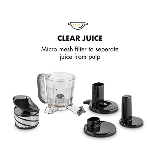 KLARSTEIN Sweetheart Slow Masticating Juicer Extractor • Fruit & Vegetable Cold Press Juicer