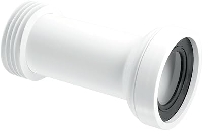 Mcalpine WC-CON2 Straight Adjustable Rigid WC Connector White 97-107mm Pan