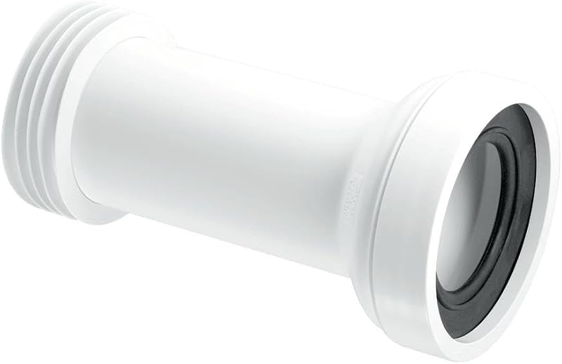 Mcalpine WC-CON2 Straight Adjustable Rigid WC Connector White 97-107mm Pan