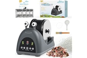 CAYAMA Snail Professional Rock Tumbler Kit for Kids Adults, Exclusive 2.5 LB Rock Polisher Tumbler STEM Science Gift, 9-Day Timer, 3-Speed Motor, 4 Polishing Grits, Same Hardness Rough Stone