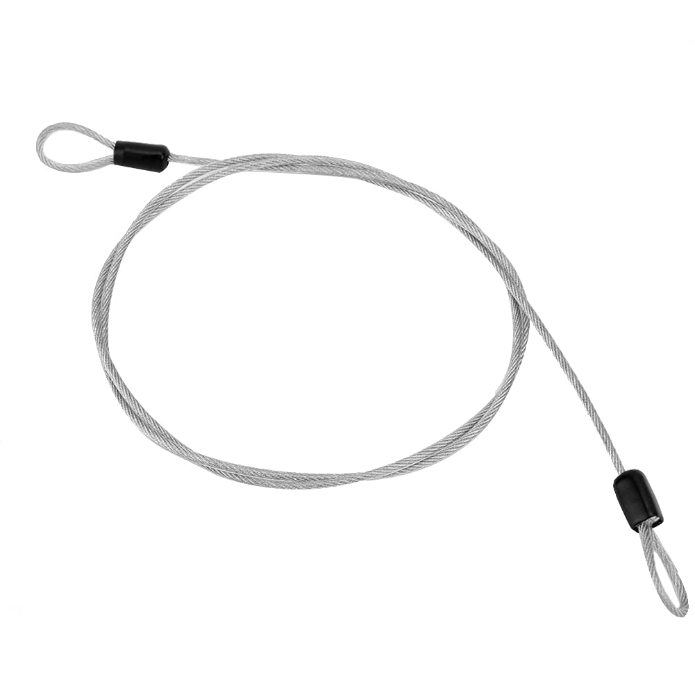 Dioche Security Cable Extension, Cycling Sports Internal Steel Wire and External Plastic Security Loop Cable Scooter Lock (Silver)