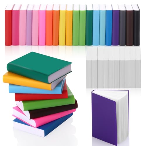 Draupnir 50 Pcs Book Miniatures, 40 Colorful Miniature Books und 10 Miniature White Book, 1:12 Scale Miniatures Books Tiny Christmas for Dollhouse Crafts Bookshelf Decoration