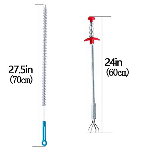 FOMMEN 7 Pack Clog Remover Drain Relief Auger Cleaner Tool,Sink Drain