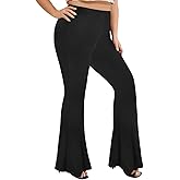 TIYOMI Plus Size Flared Leggings for Women High Waist Pants Ankle Leggings XL-5XL