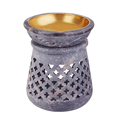 4 Inch Oil Warmer Aromatherapy Burner - Soapstone