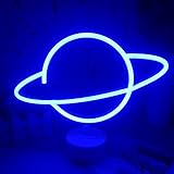 Blue Neon Signs with Base Planet Kids Night Light