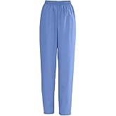 Medline AngelStat Women's Elastic Waist Scrub Pants with Drawstring Ceil Blue
