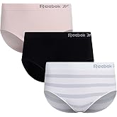 Reebok Womens Briefs Underwear - 3 Pack Soft Stretch Performance High Waisted Brief Panties - Seamless Underwear for Women