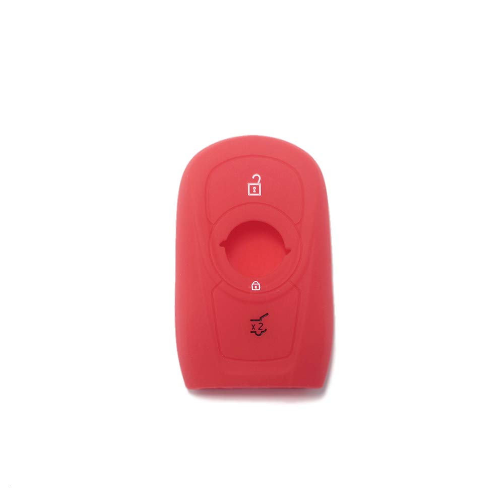 [Keychain] Silicone Key Cover Shell for Opel Car Remote Control 3 Keys (see compatibility in photos) Adam Mokka Antara Astra Cascada Corsa Insignia Karl Meriva Zafira (RED)