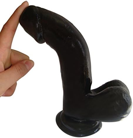 Lover Fire 3QI 7 Inch Stud Black Premium Dong with Suction Cup - Harness Competible