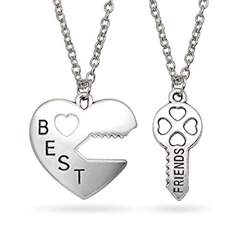 Best Friend BFF Necklace,Split Heart Pendant Necklace Set for 2 3 4 Pieces Gift for Women Girls