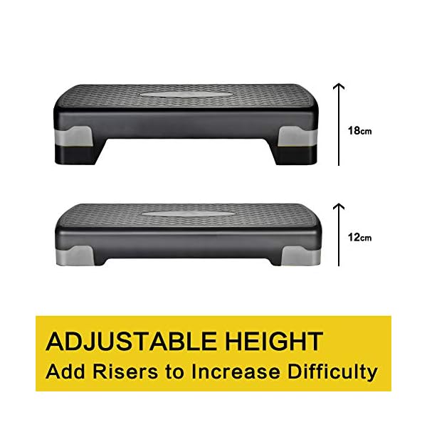 TOGEDI Aerobic Step ABS Steppers Board Step Bench 2 Level Height Adjustable Training Step Fitness Stepper for Home Gym…