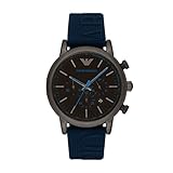 Emporio Armani Men's 'Luigi' Quartz Stainless Steel and Silicone Casual Watch, Color:Blue (Model: AR11023)