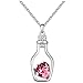 Swarovski Elements Crystal Diamond Accent Wishing bottle Drift bottles Pendant Chain Necklace for women teenage girls kids children, with a Gift Box, Ideal Gift for Birthdays / Christmas / Wedding