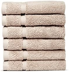 Chortex Irvington %100 Turkish Cotton Washcloth, Set of 6 (Flax)