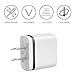 OKRAY 3 Pack 2A 10W Colorful Portable Dual USB Travel Wall Home Charger Power Adapter Plug for iPhone SE 6s Plus, iPad Air, Samsung Galaxy, Android, HTC, Google Nexus, Nokia (3 Pack Black)