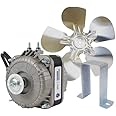Appli Parts APFM-182E 18W refrigeration condenser and evaporator motor 220V 60Hz 0.5A 1300rpm includes base and 10in aluminum Fan Blade CCW shaft end Universal fit