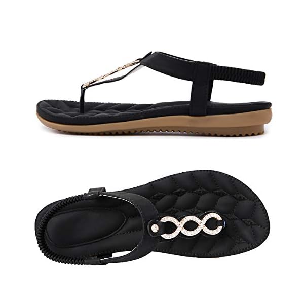 SANMIO Sandalias Planas de Verano para Mujer Tanga Bohemia con Correa en T Zapatos de Tanga Chanclas | DeHippies.com
