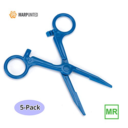 5-Pack Betor MRI Safe Full Plastic Hemostat Straight 5.7 inch Length Veterinary Lab Art Craft Electronics Jewelry Disinfectable Medical Grade Forceps - Thumbnail 3