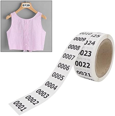 Squad Goods Consecutively Numbered Labels Self-Adhesive Roll 0001-1000