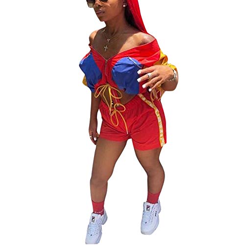 Women's 2 Pieces Outfits Long Sleeve Zipper Jacket and Short Pants Set Tracksuits - Thumbnail 2