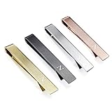 Initial Tie Clip-Skinny Tie Bar for Mens 4Pcs Tie