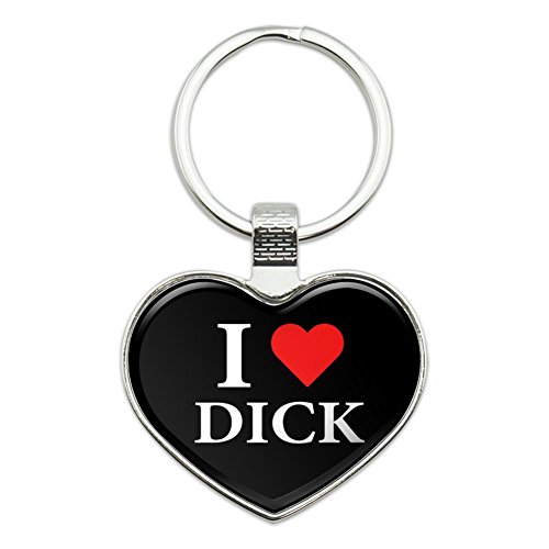 I Love Dick Heart Heart Love Metal Keychain Key Chain Ring