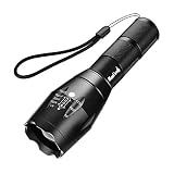 BlueFire 1200 Lumen Super Bright XML T6 Handheld LED Flashlight with Adjustable Focus and 5 Light Modes, Outdoor Water Resistant Torch, High Lumen Tactical Flashlight for Camping, Hiking, Emergency