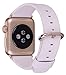 JSGJMY Apple Watch Band 38mm Genuine Leather Loop with Metal Clasp for iWatch Series 3/Series 2/Series 1/Edition/Sport(White+Golden Buckle,38mm)