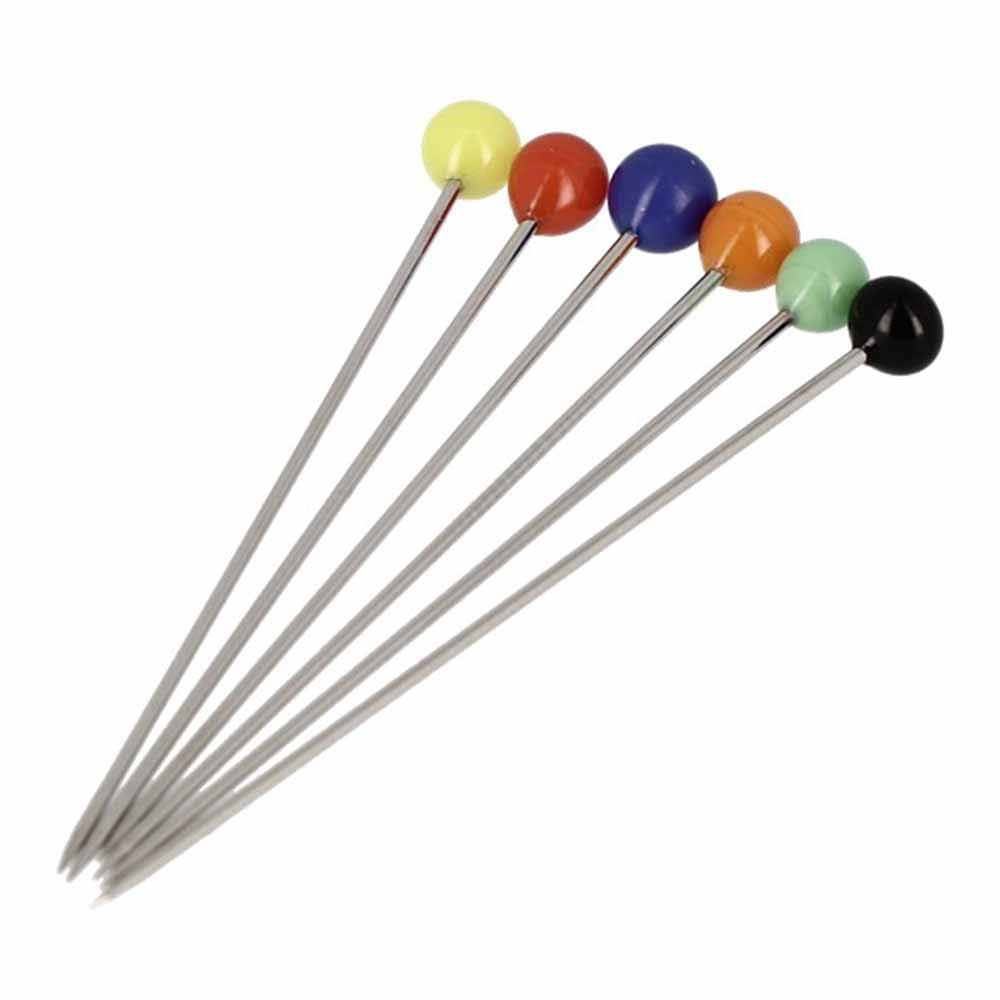 Bohin - Coloured (48 x 0.80mm) Glasshead Extra Long Pins - 100 Pieces