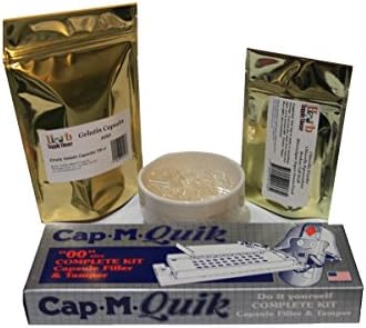 Herb Supply House Brand Capsule Tray CapMQuik Bundle Starter Kit, Comes With 100 Capsules Size"00" or"0" and 2oz Herb Supply House Brand Chlorella, DIY Filling Tray Holder System (00)