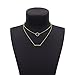 Boosic Circle & Bar Pendant Double Layer Necklaces for Women, Golden