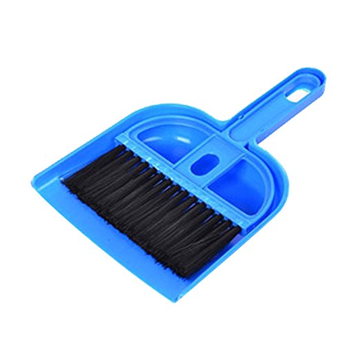 Orcbee _Mini Desktop Sweep Cleaning Brush Small Broom Dustpan Set (Blue)