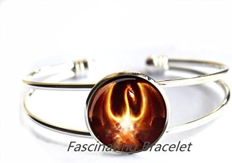 Black Phoenix Bracelet Glass Bracelets Fantasy Fire Bird Jewelery Glass Cabochon Bracelet bijouterie Movie Jewelry，AQ138