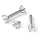 Zysta Small Rhinestone Clear Cubic Zirconia Barbell Earring Studs Mini Cute Tragus Helix Cartilage Ear Lobe Nose Piercing Straight Bar 16G Screw on Stainless Steel