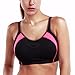 La Isla Women's High Impact Mesh Wireless Padded Cup X-back Gym Active Sports Bra