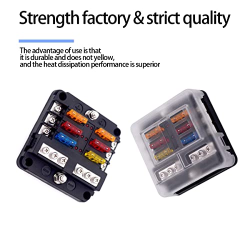 6 Way 12V Fuse Block, Waterproof Boat Fuse Panel With LED Indicator