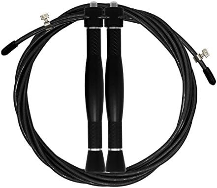 Jump Rope Aluminum Handles Fitness Workout Exercise Cardiovascular Workout Bodybuilding Crossfiit Training Skipping Ropes for Men Women Boys Girls Children Black