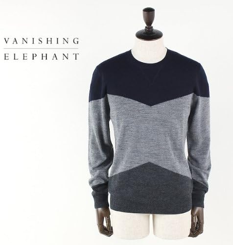 Amazon グレー C03 L Vanishing Elephant バニシング エレファント メンズ 切替ニット 13m 3 033 05 グレー セーター 通販